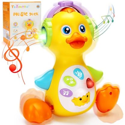Tsomtto Baby Musical Light Up Duck Toy, Baby Toys 0-3-6-9-12 Months Dancing Crawling Tummy Time Toys, Newborn Infant Learning Toy Gifts for 0 3 4 5 6 7 8 Month Old Baby Boys Girls - New