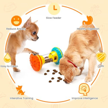 BoYoYo Interactive Dog Toys, Dog Puzzle Toys for Smart, Dog Enrichment Toy to Keep Them Busy, Treat Dispensing Toy Slow Puzzles Feeder, Yellow - New