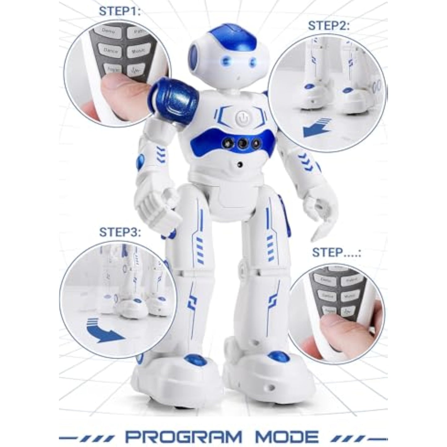 KingsDragon RC Robot Toys for Kids, Gesture & Sensing Programmable Remote Control Smart Robot for Age 3 4 5 6 7 8 Year Old Boys Girls Birthday Gift Present - New