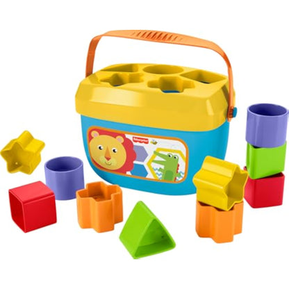 Fisher-Price Baby’s First Blocks & Rock-a-Stack Toy Set, Bucket of 10 Shapes & Ring Stacking Activity for Developmental Play Ages 6+ Months (Amazon Exclusive) - New