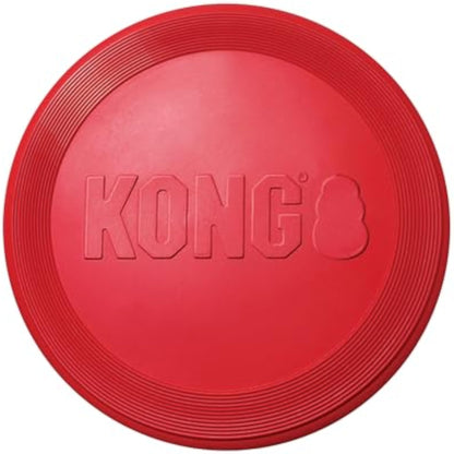 KONG Flyer - Durable Dog Toy for Outdoor Playtime - Natural Rubber Flying Disc, Dog Toy for Fetch - Safer Disc for Healthy Activity - for Medium/Large Dogs - New
