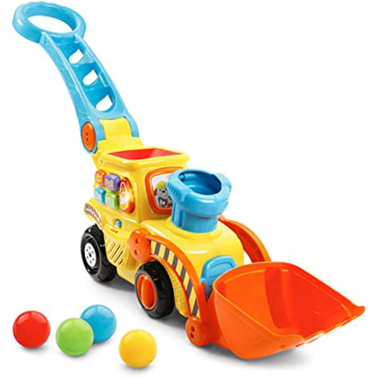 VTech Pop-a-Balls Push and Pop Bulldozer, Yellow - New