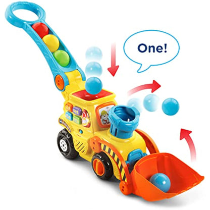 VTech Pop-a-Balls Push and Pop Bulldozer, Yellow - New
