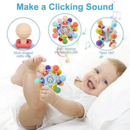 Baby Montessori Sensory Toys for 0-6 6-12 Months, Baby Teether Teething Toys for Babies 0 3 6 9 12 18 Months, Newborn Infant Learning Developmental Toys Gifts for 1 2 Year Old Boys Girls - New