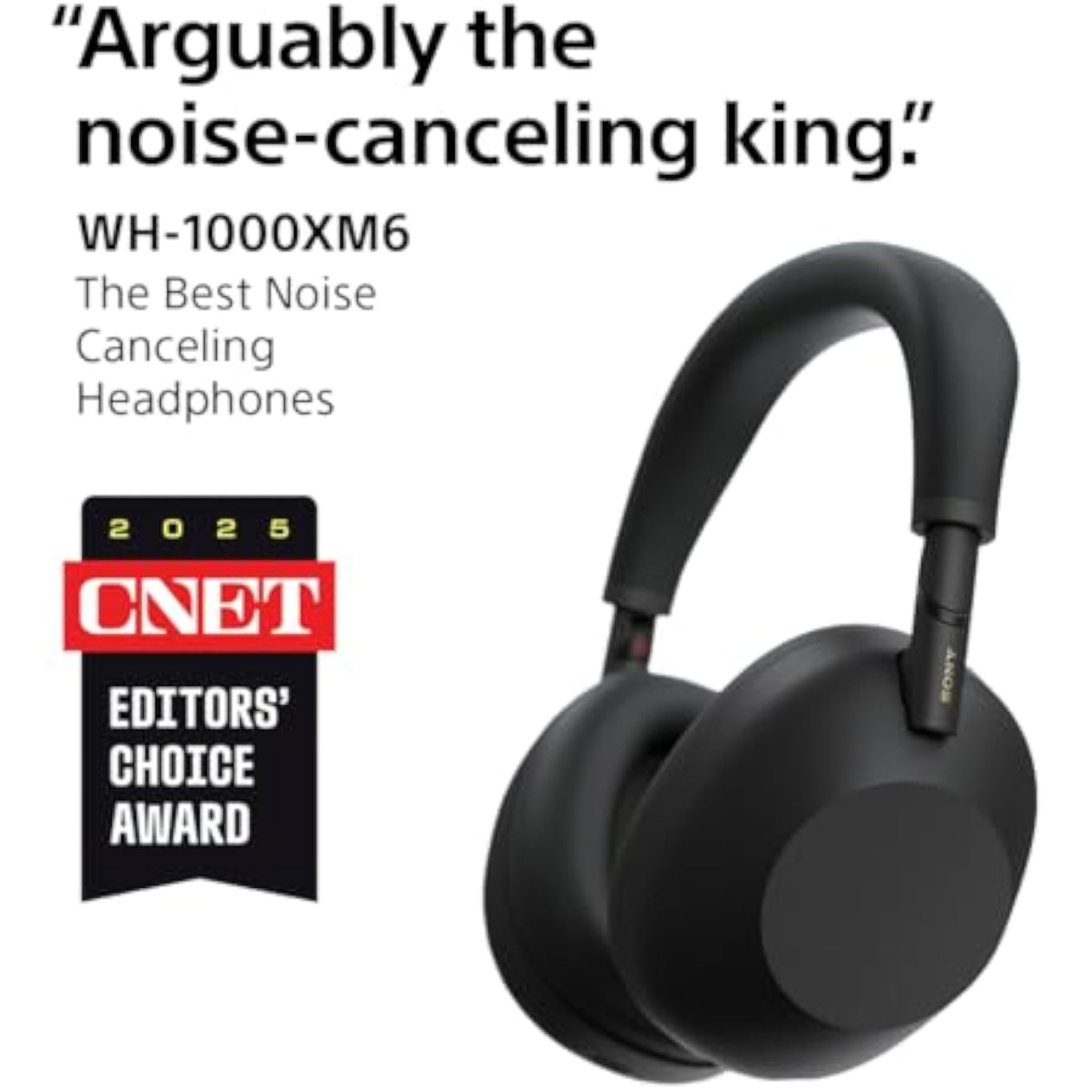 Sony WH-1000XM6 The Best Noise Canceling Wireless Headphones, HD NC Processor QN3, 12 Microphones, Adaptive NC Optimizer, Mastered by Engineers, Studio-Quality, 30-Hour Battery, Black - New