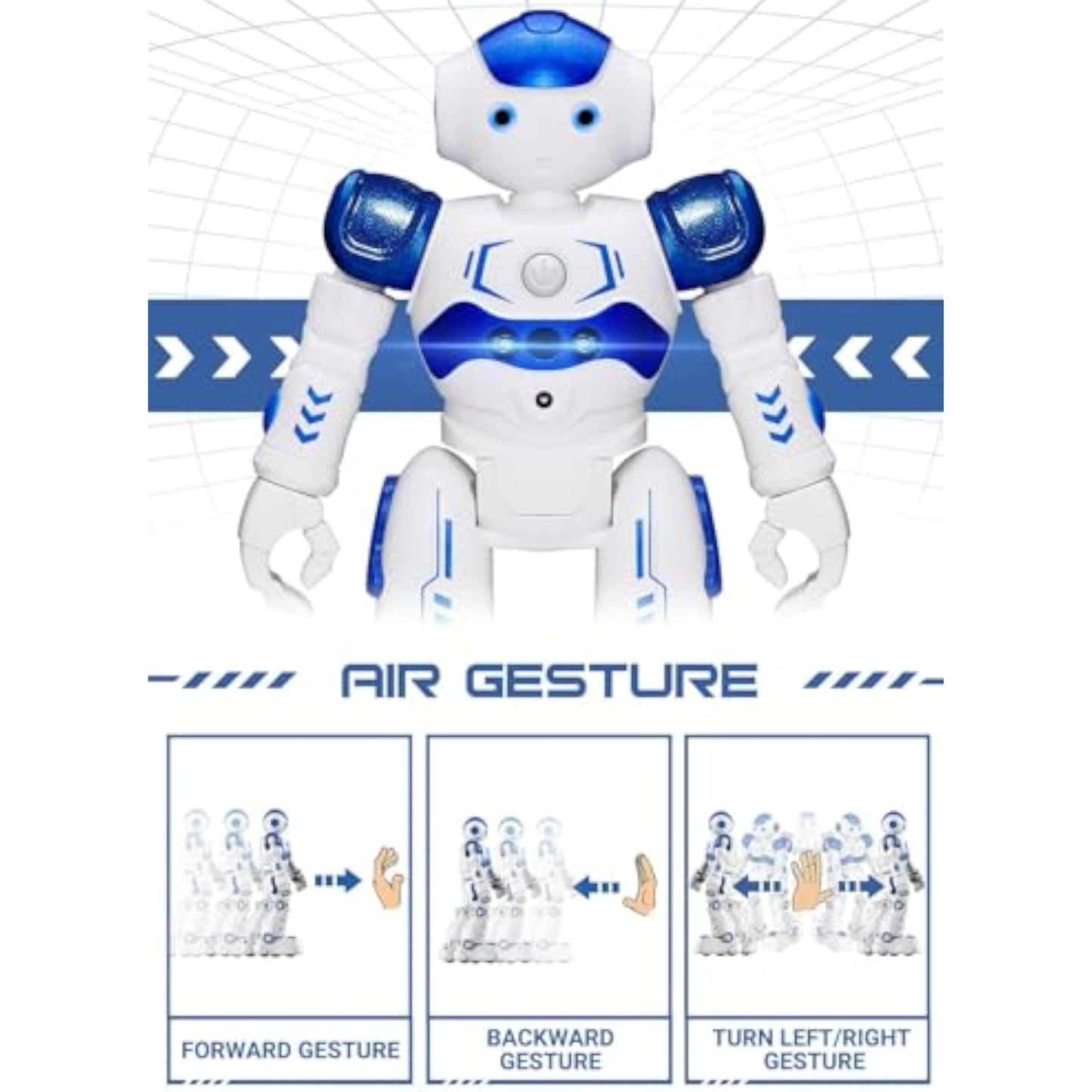 KingsDragon RC Robot Toys for Kids, Gesture & Sensing Programmable Remote Control Smart Robot for Age 3 4 5 6 7 8 Year Old Boys Girls Birthday Gift Present - New