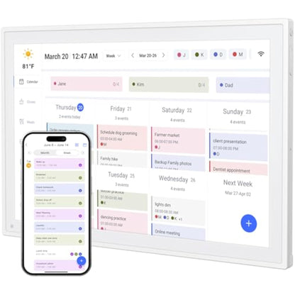 Digital Calendar, 10.1inch Smart WiFi Electronic Calendar&Chore Chart, IPS Touch Screen HD Display for Family Schedules, Share Moments Instantly from Anywhere - New