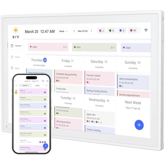 Digital Calendar, 10.1inch Smart WiFi Electronic Calendar&Chore Chart, IPS Touch Screen HD Display for Family Schedules, Share Moments Instantly from Anywhere - New