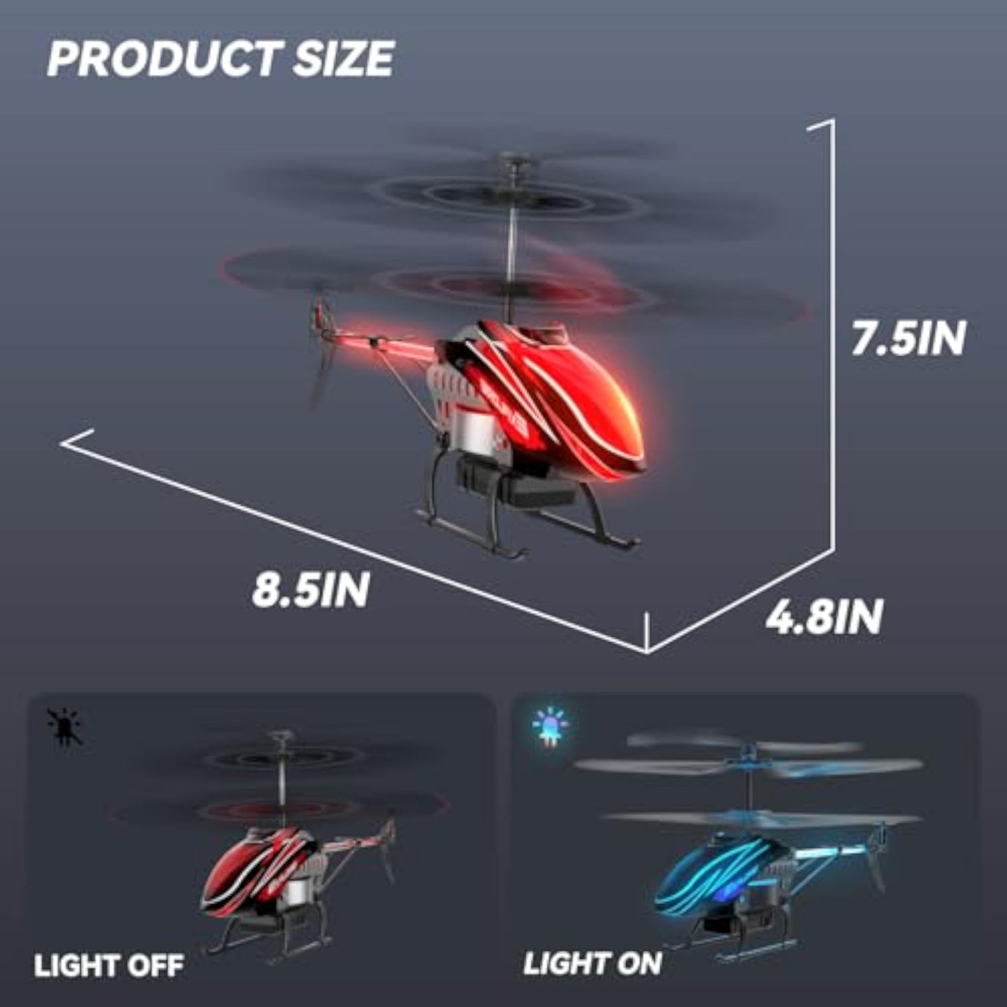 BUSSGO RC Helicopter, Remote Control Helicopter for Kids with 30Mins Flight(2 Batteries), 7+1 LED Light Modes, Altitude Hold, RC Toys for Boys Girls - New