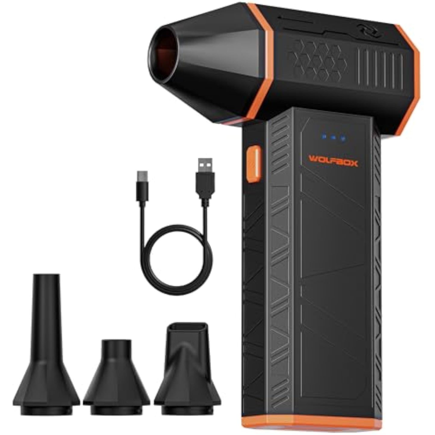 WOLFBOX MegaFlow 50 Compressed Air Duster-110000RPM Super Power Electric Air Duster, 3-Gear Adjustable Mini Blower with Fast Charging, Dust Blower for Computer, Keyboard, House, Outdoor and Car - New