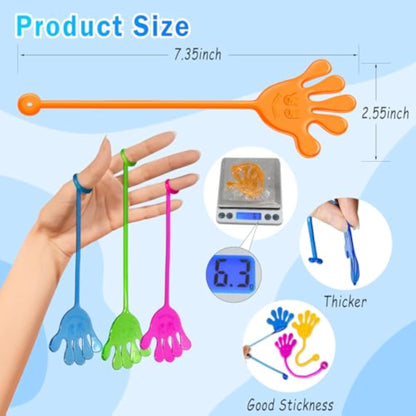 Sticky Hands Bulk 48 PCS Party Favors for Kids 4-8 8-12 Stretchy Sticky Hand Toy Goodie Bag Stuffers Fillers Treasure Box Toys Classroom Prizes School End of Year Student Gifts Birthday Party Supplies - New