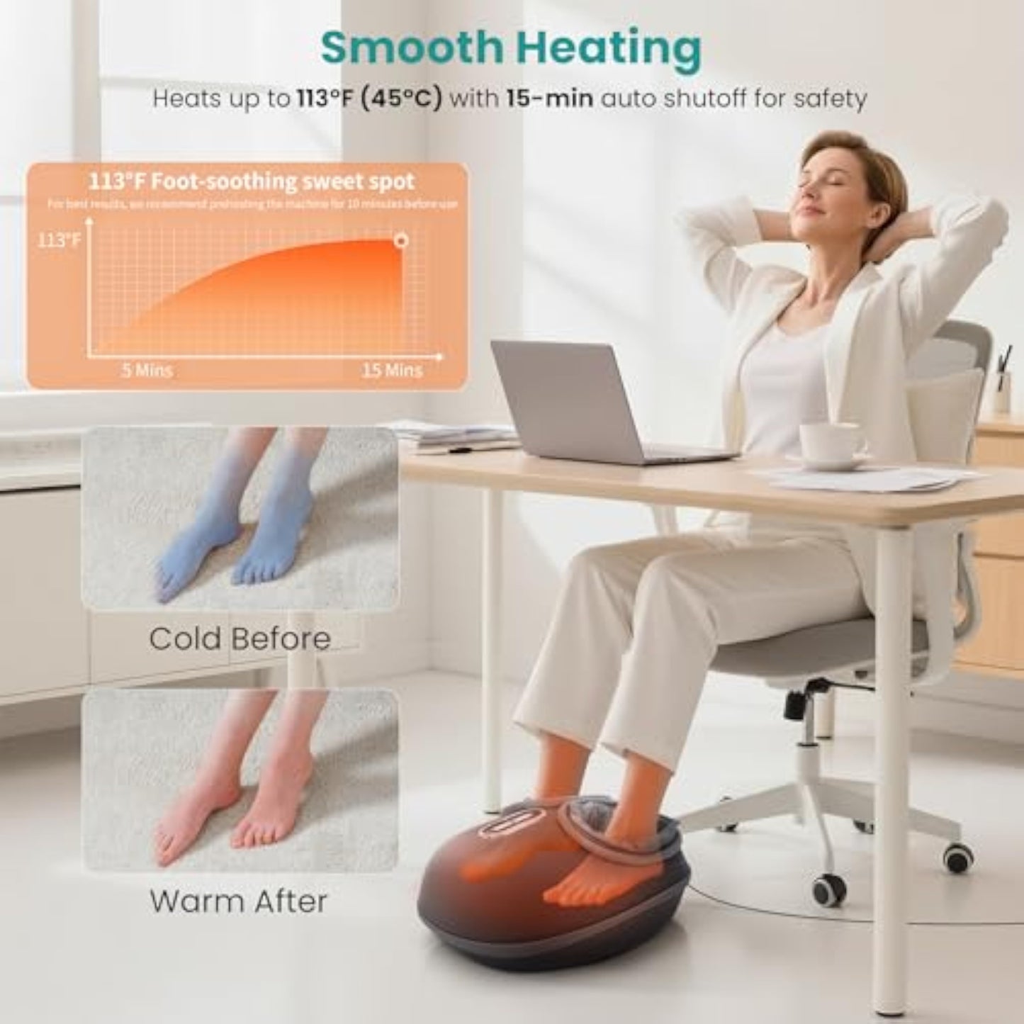 Nekteck Shiatsu Foot Massager with Heat [2026 Upgraded], 3 Modes Deep Kneading Therapy Air Compression, Feet Massage for Plantar Fasciitis, Relaxation Gifts for Men Women Mom Dad Birthday Father's Day - New
