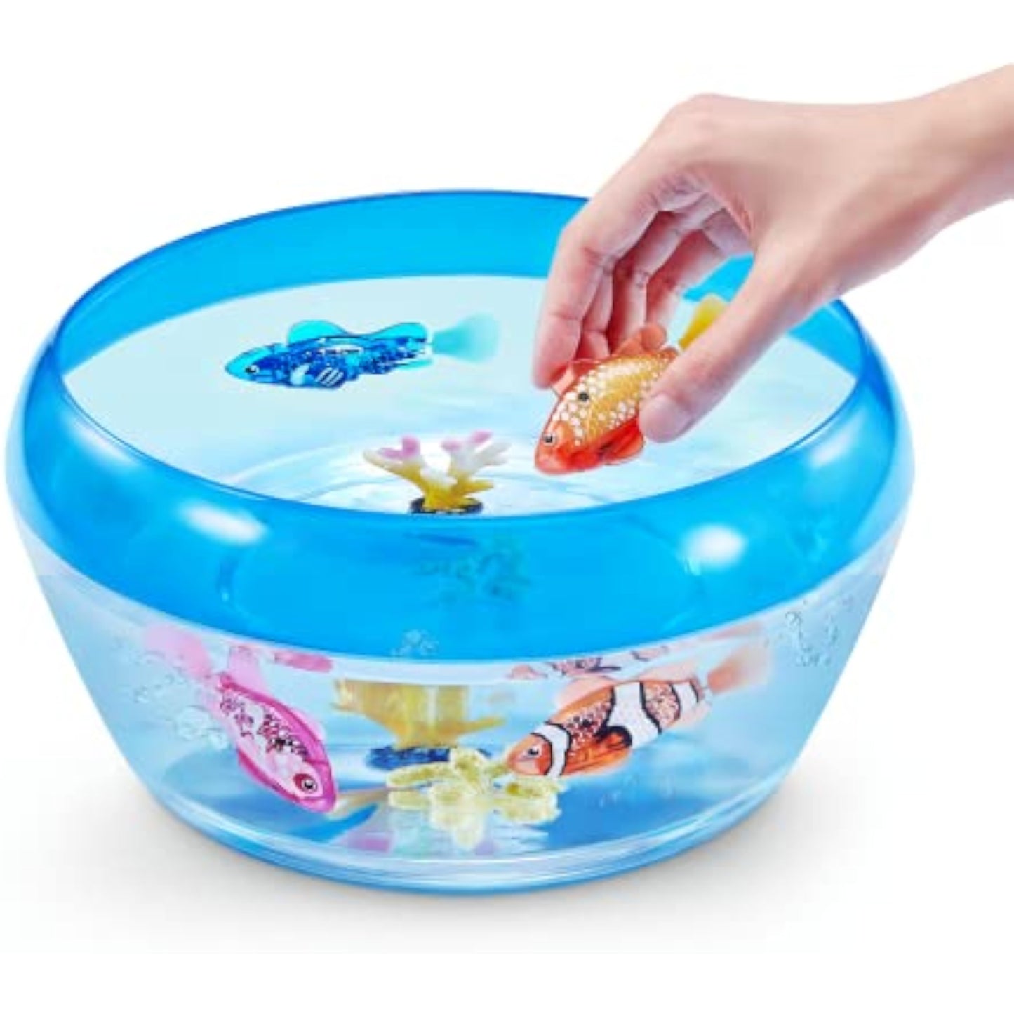 Robo Alive Robo Fish Robotic Swimming Fish (Teal + Orange) by ZURU Water Activated, Changes Color, Comes with Batteries, Amazon Exclusive (2 Pack) Series 3 - New