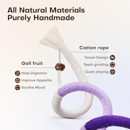 Potaroma Cat Toys Chew Ropes 3Pcs with Refillable Natural Catnip, Safe Teeth Cleaning Toy for Indoor Kittens, Interactive Cat Nip Kitty Toys for All Breeds 19.5 Inches - New