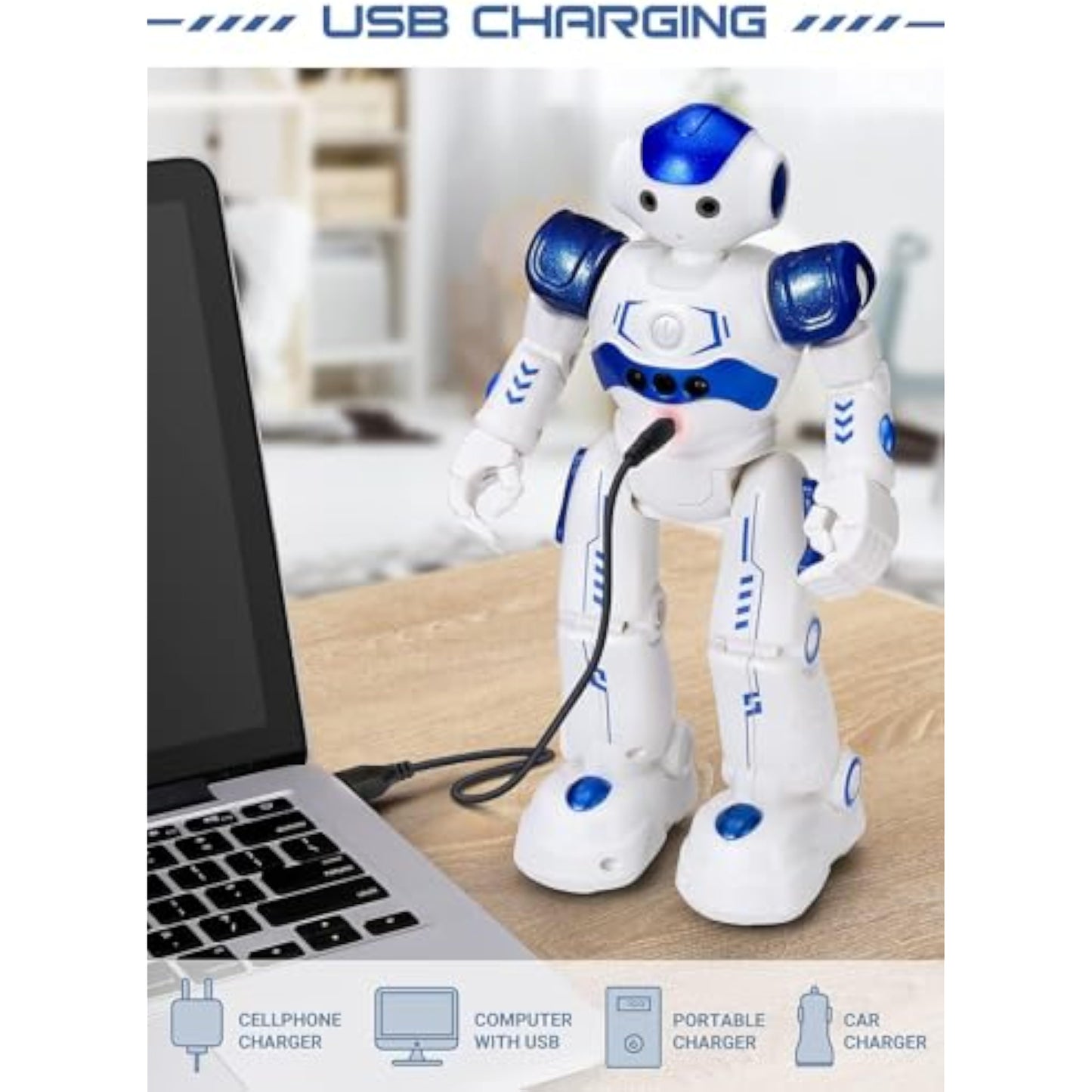 KingsDragon RC Robot Toys for Kids, Gesture & Sensing Programmable Remote Control Smart Robot for Age 3 4 5 6 7 8 Year Old Boys Girls Birthday Gift Present - New