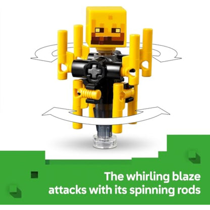 LEGO Minecraft The Nether Lava Battle Toy and Playset - Building Minecraft Toy for Kids, Ages 6+ - Alex, Wither Skeleton, Blaze and Strider Figures for Pretend Play - Gift Idea for Birthdays - 21266 - New