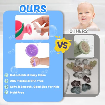 Fajiabao Baby Bath Toys for Kids Ages 1-3 Toddler Bath Toys Mold Free for 2-4 Bathtub Sand Beach Pool Water Toys for 1+ Year Old Girl Gifts 5 PCS (Color Random) - New