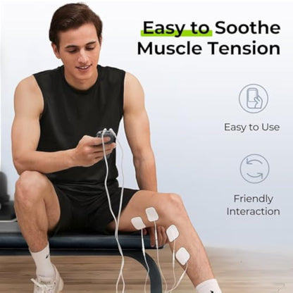 AUVON 3-in-1 TENS Unit Muscle Stimulator, EMS Massage Machine with 40 Intensities for Gradual Shoulder, Sciatica, Back Pain Relief, 24 Modes Rechargeable Electronic Pulse Massager with 12 TENS Pads - New
