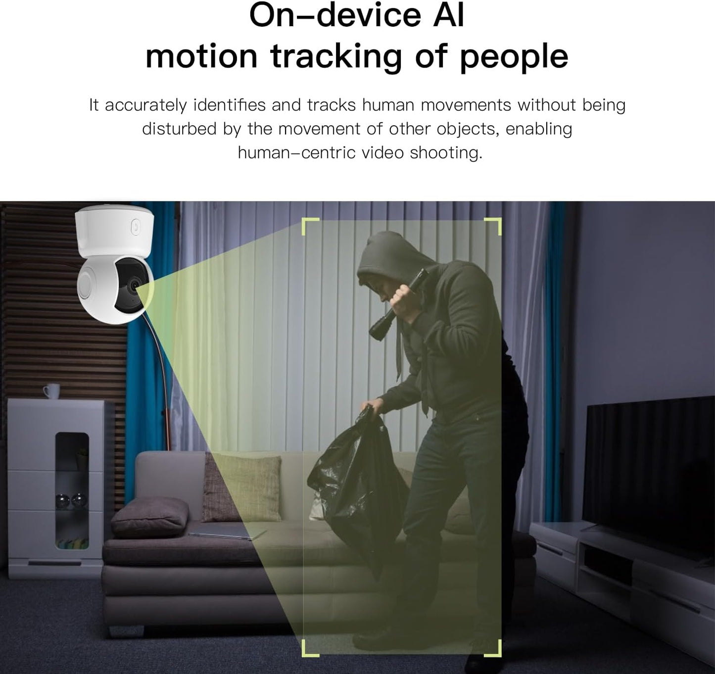 Javiscam Security Camera, 2K Wireless Camera Indoor, AI alerts of People and Pets, 2.4GHz WiFi Indoor Camera for Baby/Pet/Nanny, 2 Way Audio, IR Night Vision, 360-degree Pet Camera for Home Security
