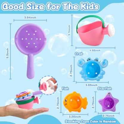 Fajiabao Baby Bath Toys for Kids Ages 1-3 Toddler Bath Toys Mold Free for 2-4 Bathtub Sand Beach Pool Water Toys for 1+ Year Old Girl Gifts 5 PCS (Color Random) - New