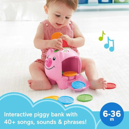 Fisher-Price Baby & Toddler Toy Laugh & Learn Smart Stages Piggy Bank with Educational Songs & Phrases for Infants Ages 6+ Months (Amazon Exclusive) - New