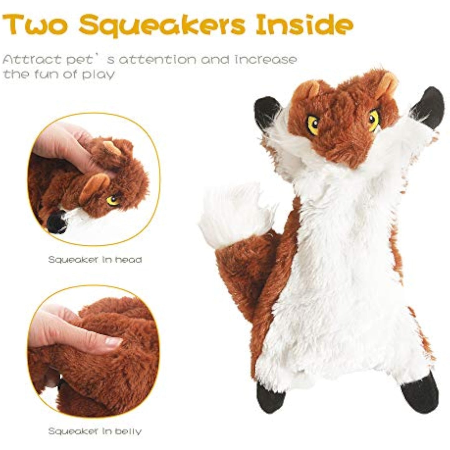 Dog Squeak Toys, No Stuffing Plush Dogs Chew Toy Bundle for Small Medium Large Breed Chewer Tough Durable Squeaky Pet Fetch Puppy Teething Chewing Interactive to Keep Them Busy Best Birthday Gift - New