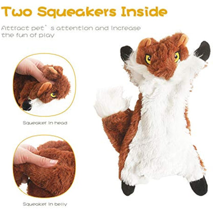 Dog Squeak Toys, No Stuffing Plush Dogs Chew Toy Bundle for Small Medium Large Breed Chewer Tough Durable Squeaky Pet Fetch Puppy Teething Chewing Interactive to Keep Them Busy Best Birthday Gift - New