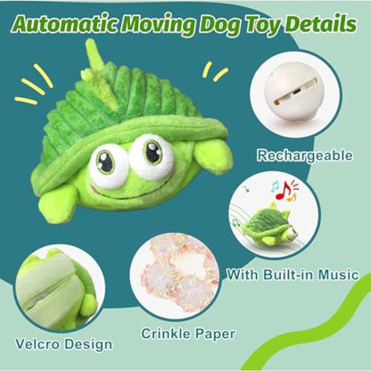 GUKCO Interactive Moving Dog Toys – Plush Chew Toy with Bouncing Ball, Music & Recording | Rechargeable Self-Play Toys for Small, Medium & Large Dogs to Keep Them Engaged (Turtle) - New
