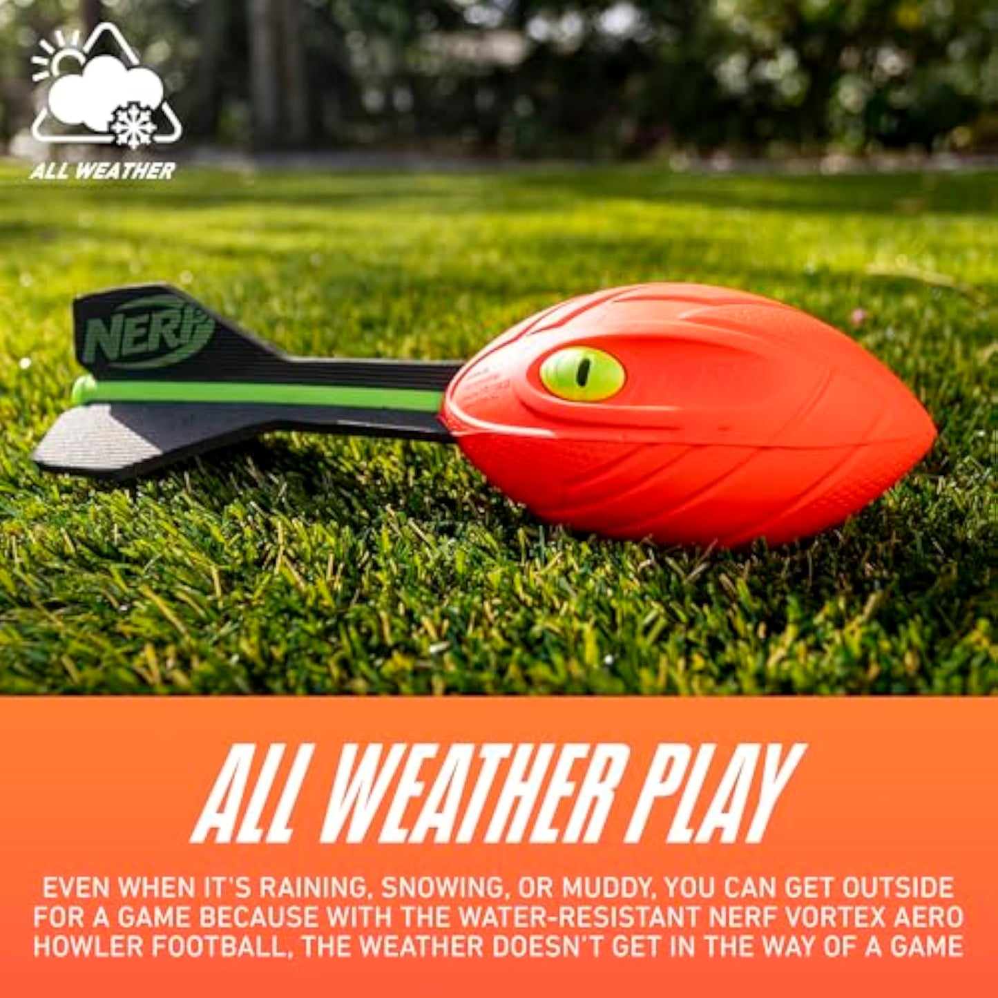 Nerf Vortex Aero Howler Foam Ball, Classic Long-Distance Football, Flight-Optimizing Tail, Whistling Sound, Indoor & Outdoor Fun, Christmas Stocking Stuffers for Kids - New