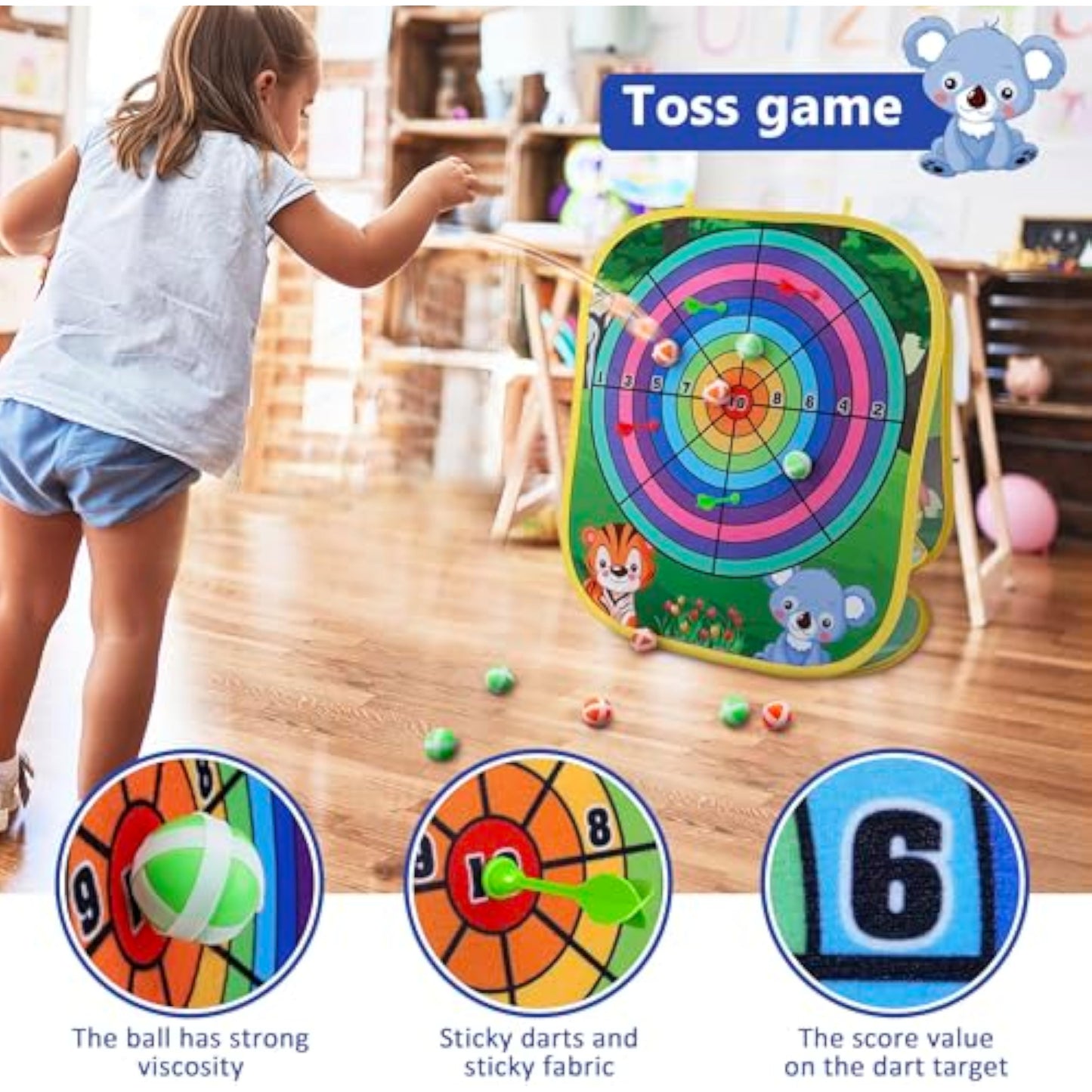 Animal Bean Bag Toss Game Toy Outdoor Toss Game, Family Party Party Supplies for Kids, Gift for Boys Birthday or Christmas for Toddlers Ages 3 4 5 6 Year Old - New