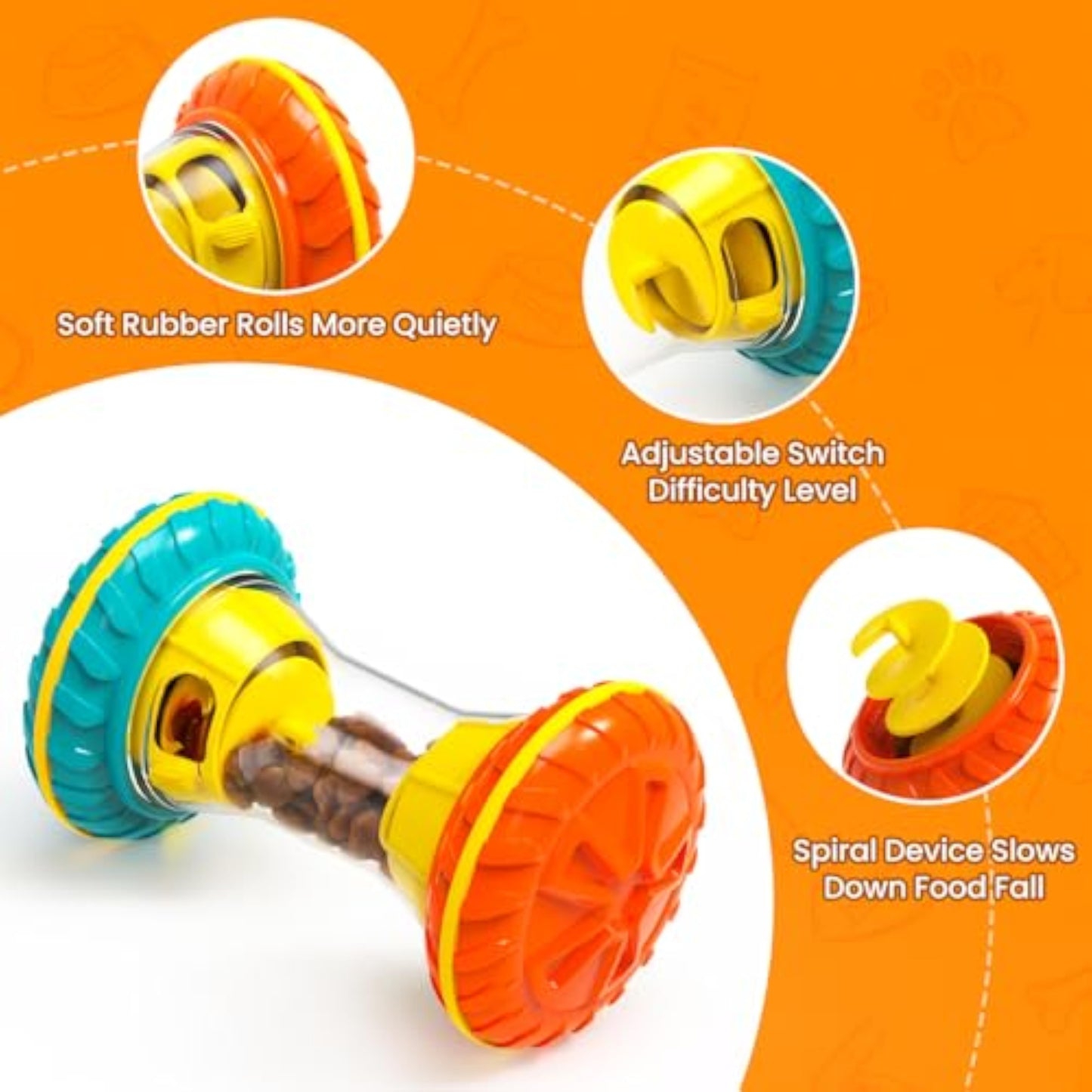 BoYoYo Interactive Dog Toys, Dog Puzzle Toys for Smart, Dog Enrichment Toy to Keep Them Busy, Treat Dispensing Toy Slow Puzzles Feeder, Yellow - New
