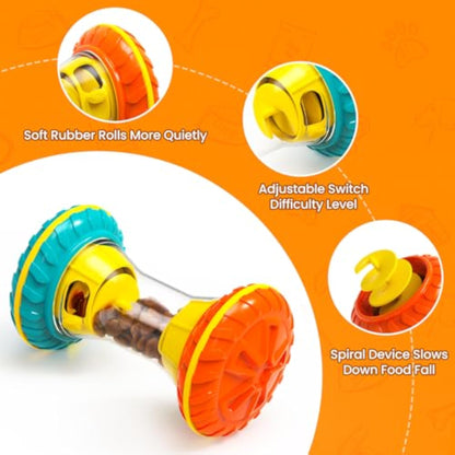 BoYoYo Interactive Dog Toys, Dog Puzzle Toys for Smart, Dog Enrichment Toy to Keep Them Busy, Treat Dispensing Toy Slow Puzzles Feeder, Yellow - New