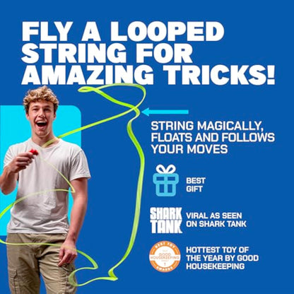 ZipString Original - As Seen on Shark Tank - Classic Rope Launcher Toy, Perfect for Kids & Adults - Fly a String Loop in The Air for Endless Tricks & Fun, Wonderment Awaits, Bold Blue - New