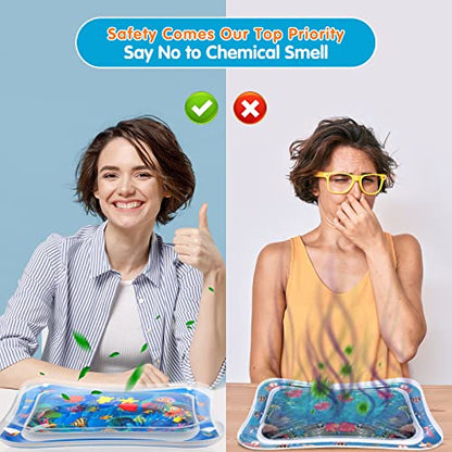 Infinno Inflatable Tummy Time Mat Premium Baby Water Play Mat for Infants and Toddlers Baby Toys for 3 to 24 Months, Strengthen Your Baby's Muscles, Portable - New