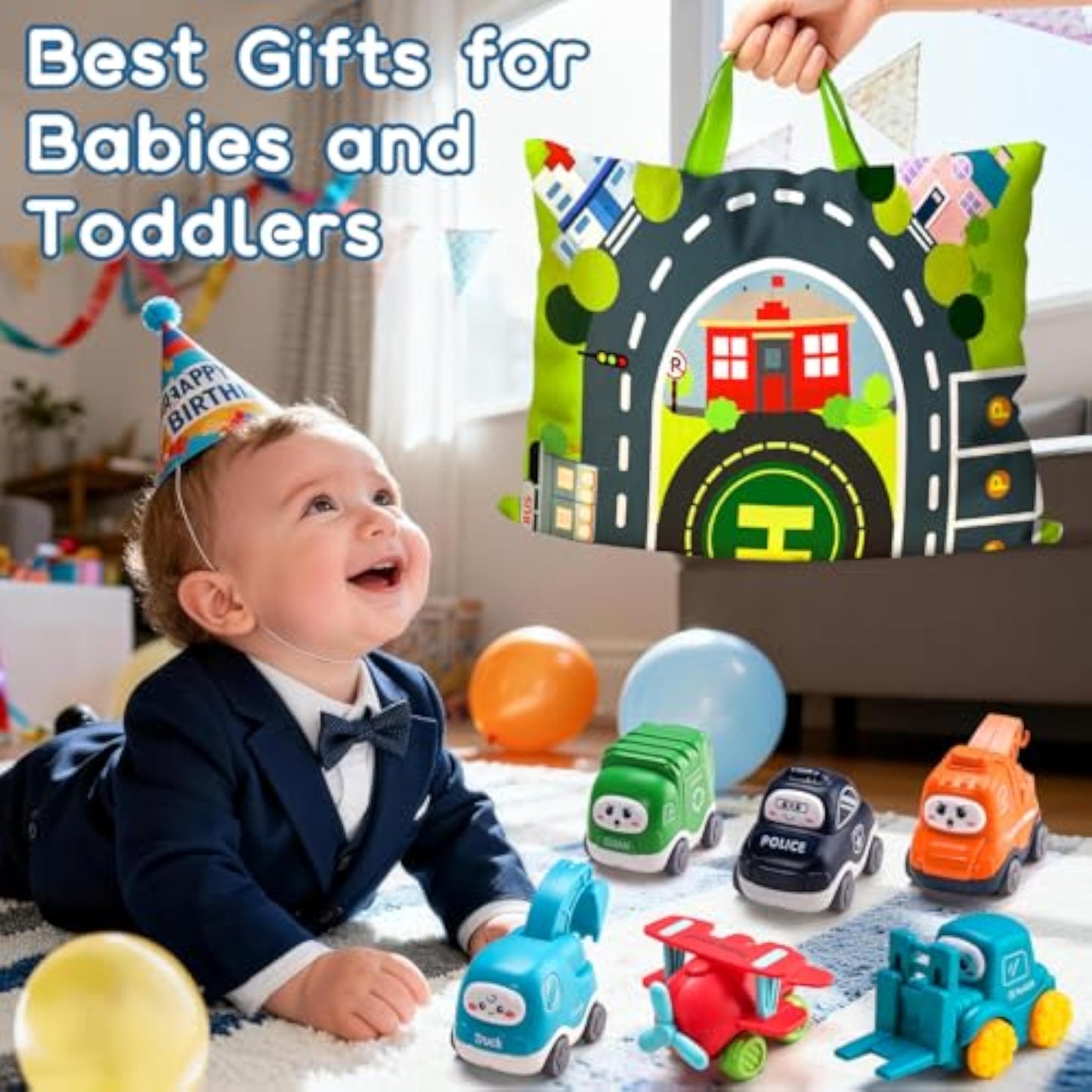 Big Cartoon Truck Car Toys for 1 Year Old Boy with Playmat/Storage Bag|Baby and Toddler Toys 12-18 Months & Age 1-2|1st Birthday Gift for Baby Toys 1 Year Old - New