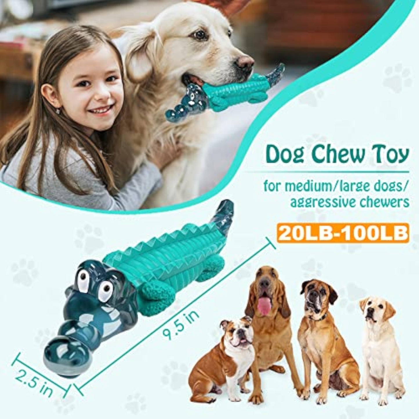 Jeefome Dog Toys for Aggressive Chewers - Tough, Indestructible Dog Chew Toys for Large, Medium, Small Breed Dogs to Keep Them Busy - New