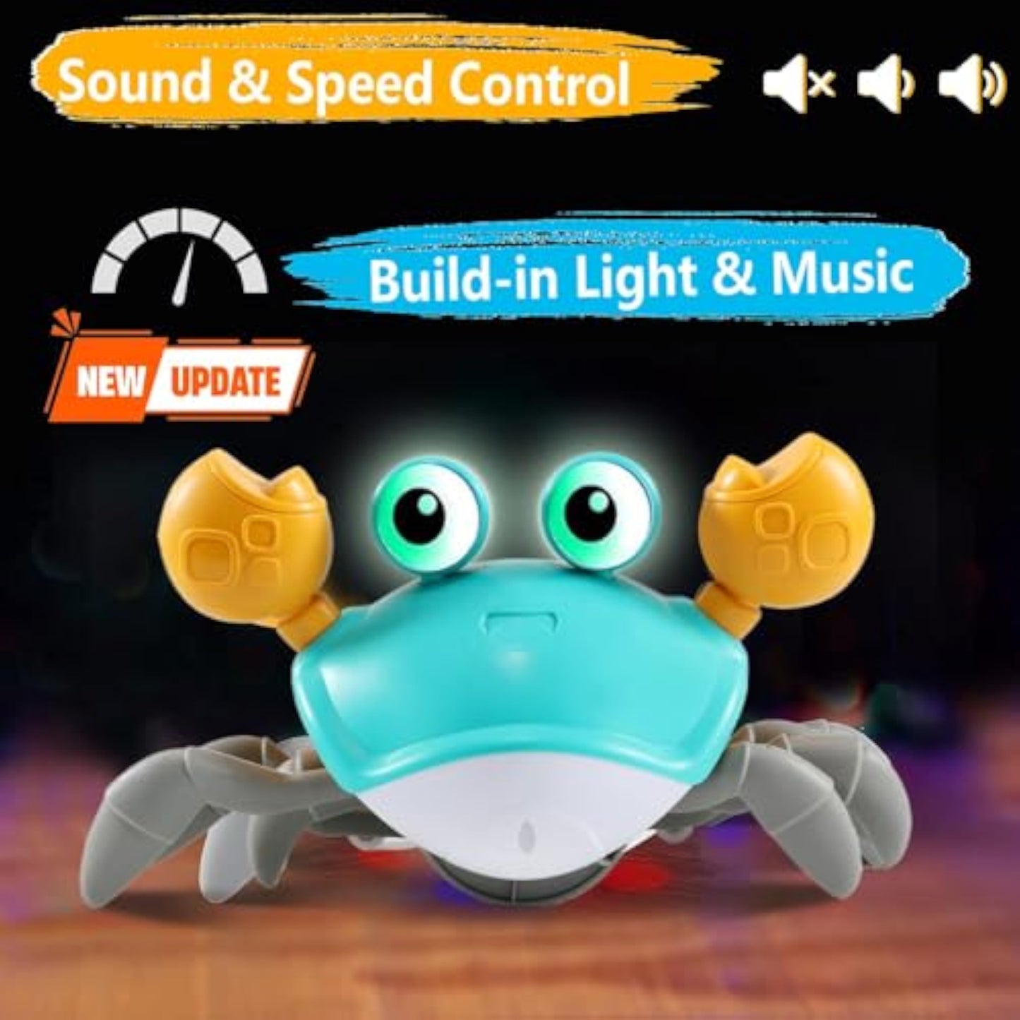 Crawling Crab Baby Toys 6–12 Months, Tummy Time Toys for Babies with Music and Lights, Interactive Infant toy for Crawling, Walking and Early Development, 1st Birthday Gift for Toddlers 1–3 - New