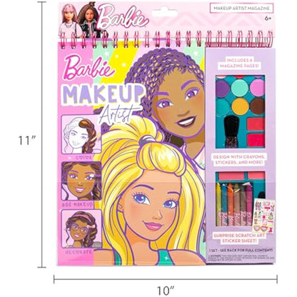 Horizon Group USA Barbie Magazine - Create Hair & Makeup Looks with 130+ Stencils, 180+ Stickers, Crayons & Pretend Makeup - New