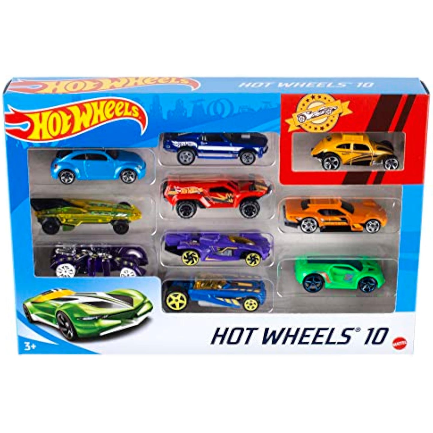 Hot Wheels Set of 10 1:64 Scale Toy Trucks and Cars for Kids and Collectors, Styles May Vary (Amazon Exclusive) - New