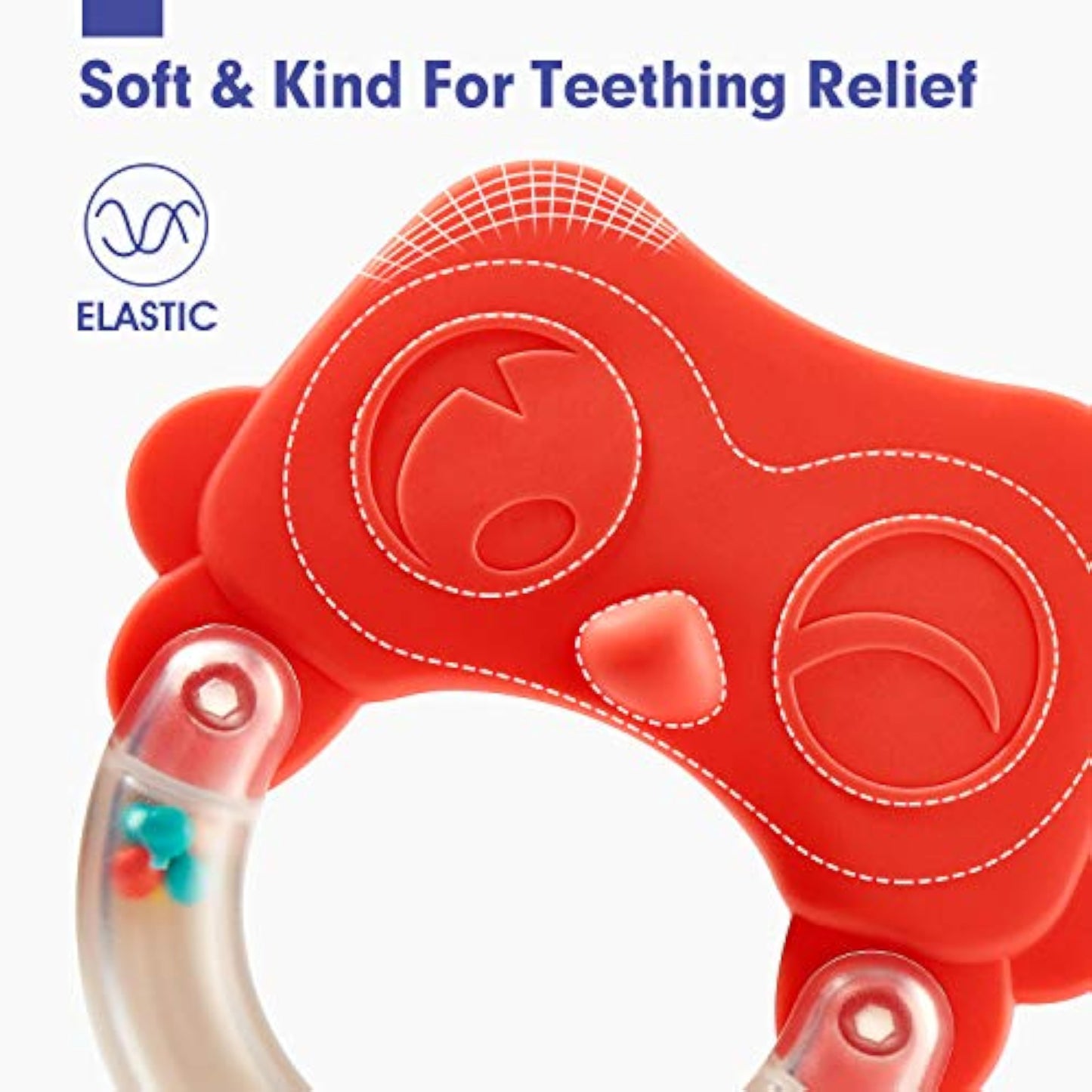 hahaland Baby Toys 0-6 Months - Baby Rattles Teething Toys 3-6 Months, Newborn Infant Toys 6-12 Months, Teether Grasping Shaker Toy Baby Gifts 6 5 4 3 Month Old Must Haves Montessori Rattle for Babies - New