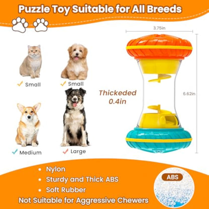BoYoYo Interactive Dog Toys, Dog Puzzle Toys for Smart, Dog Enrichment Toy to Keep Them Busy, Treat Dispensing Toy Slow Puzzles Feeder, Yellow - New