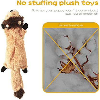 Dog Squeak Toys, No Stuffing Plush Dogs Chew Toy Bundle for Small Medium Large Breed Chewer Tough Durable Squeaky Pet Fetch Puppy Teething Chewing Interactive to Keep Them Busy Best Birthday Gift - New