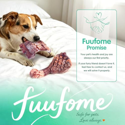 Fuufome Dog Chew Toys for Aggressive Chewers：2 Pack Indestructible Dog Toy for Large Breed- Tough Nylon Teething Bone Toy to Keep Them Busy - New