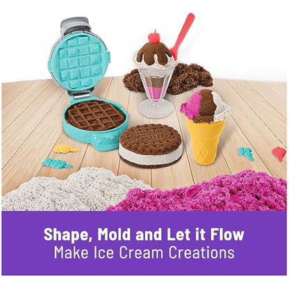 Kinetic Sand Scents, Ice Cream Treats Playset with 3 Colors Scented Play Sand & 6 Tools, Sensory Toys for Kids Ages 3 and up - New