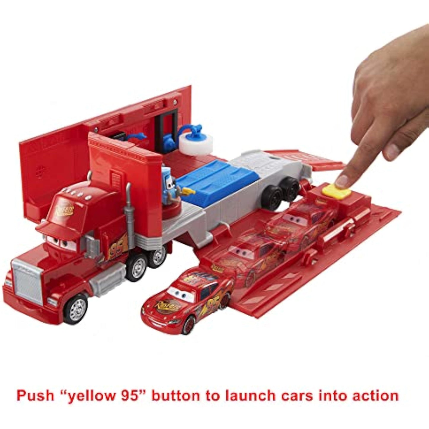 Mattel Disney and Pixar Cars Transforming Mack Playset, 2-in-1 Toy Truck & Tune-Up Station with Launcher, Lift & More, Movie-Inspired Graphics, Gift for Kids Ages 4 Years Old & Up - New