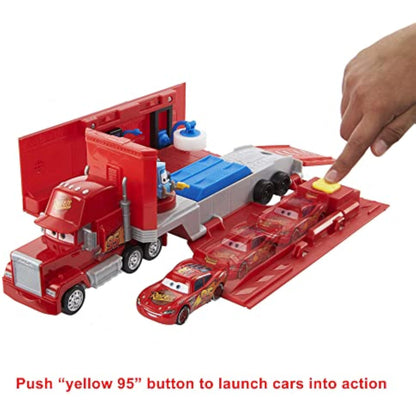 Mattel Disney and Pixar Cars Transforming Mack Playset, 2-in-1 Toy Truck & Tune-Up Station with Launcher, Lift & More, Movie-Inspired Graphics, Gift for Kids Ages 4 Years Old & Up - New