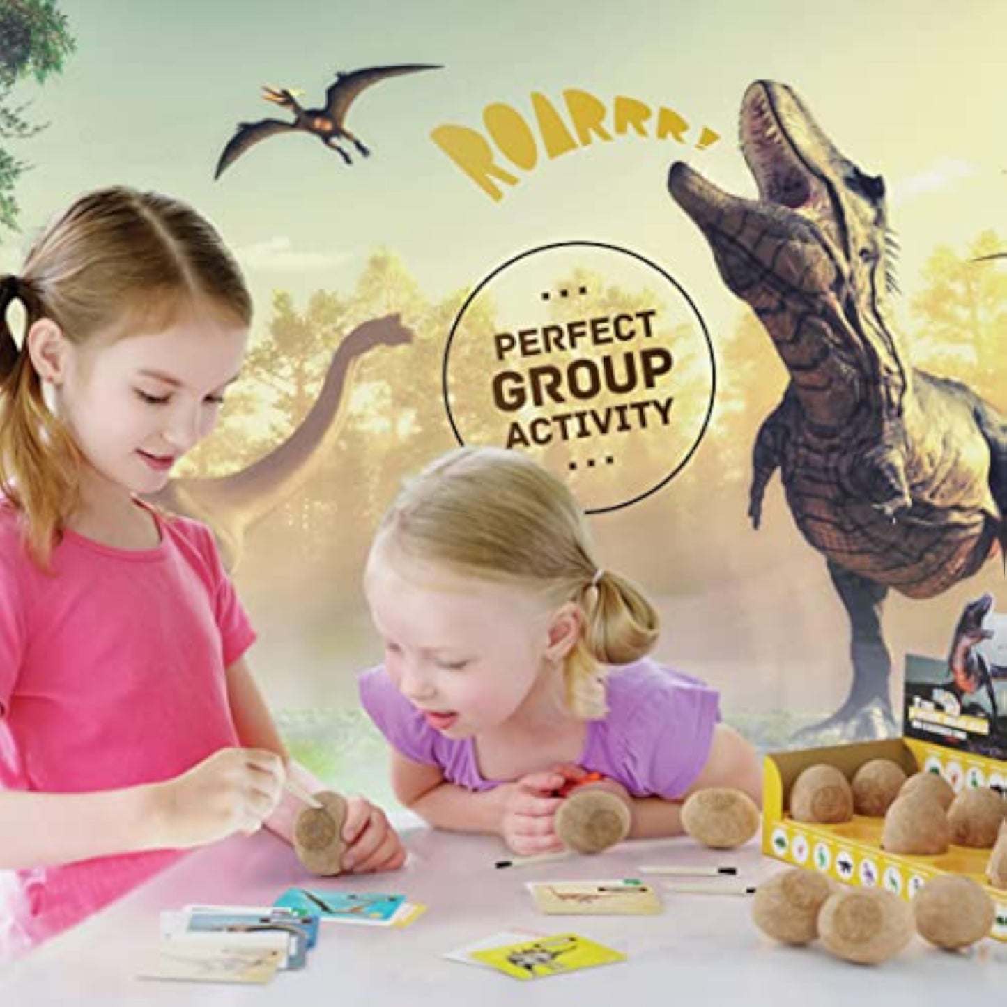 Dan&Darci Dig a Dozen Dino Egg Kit for Kids - Easter Basket Stuffers - Dinosaur Toys Gift 3-12 Year Old - 12 Eggs & Surprise Dinosaurs - Science STEM Activities - Boy Toy Party Gifts for Boys & Girls - New