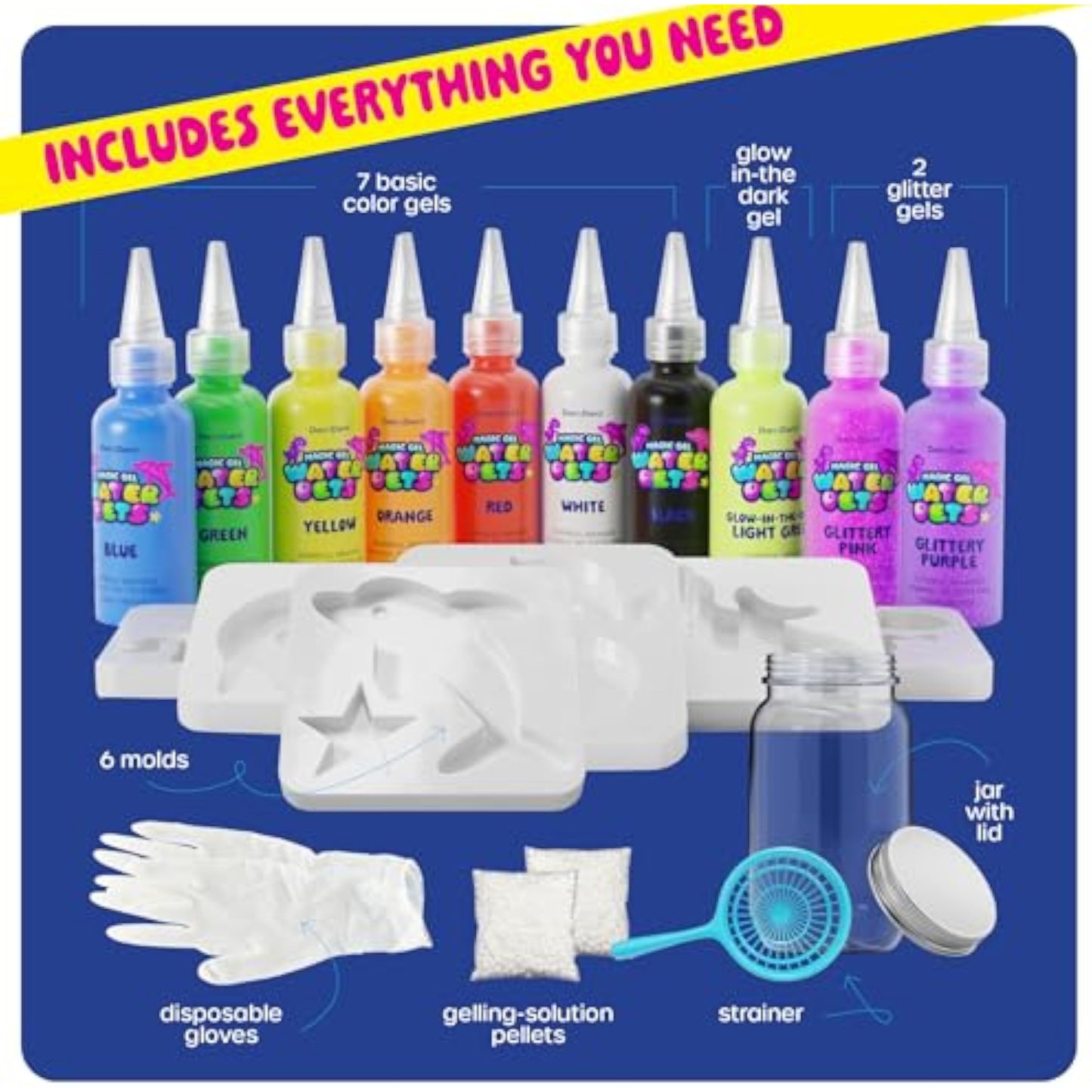 Dan&Darci Aqua Fairy Water Gel Kit for Kids - Gifts for Girls - Magic Elf Toy Kits - Waters Pets - DIY Squishy Maker Set - Craft for Kids - Make Your Own Squishies Toys Crafts - Gifts for Boys & Girls - New