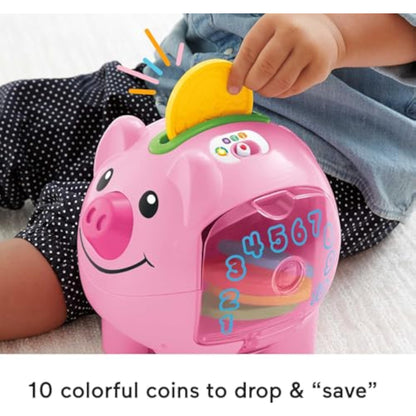 Fisher-Price Baby & Toddler Toy Laugh & Learn Smart Stages Piggy Bank with Educational Songs & Phrases for Infants Ages 6+ Months (Amazon Exclusive) - New