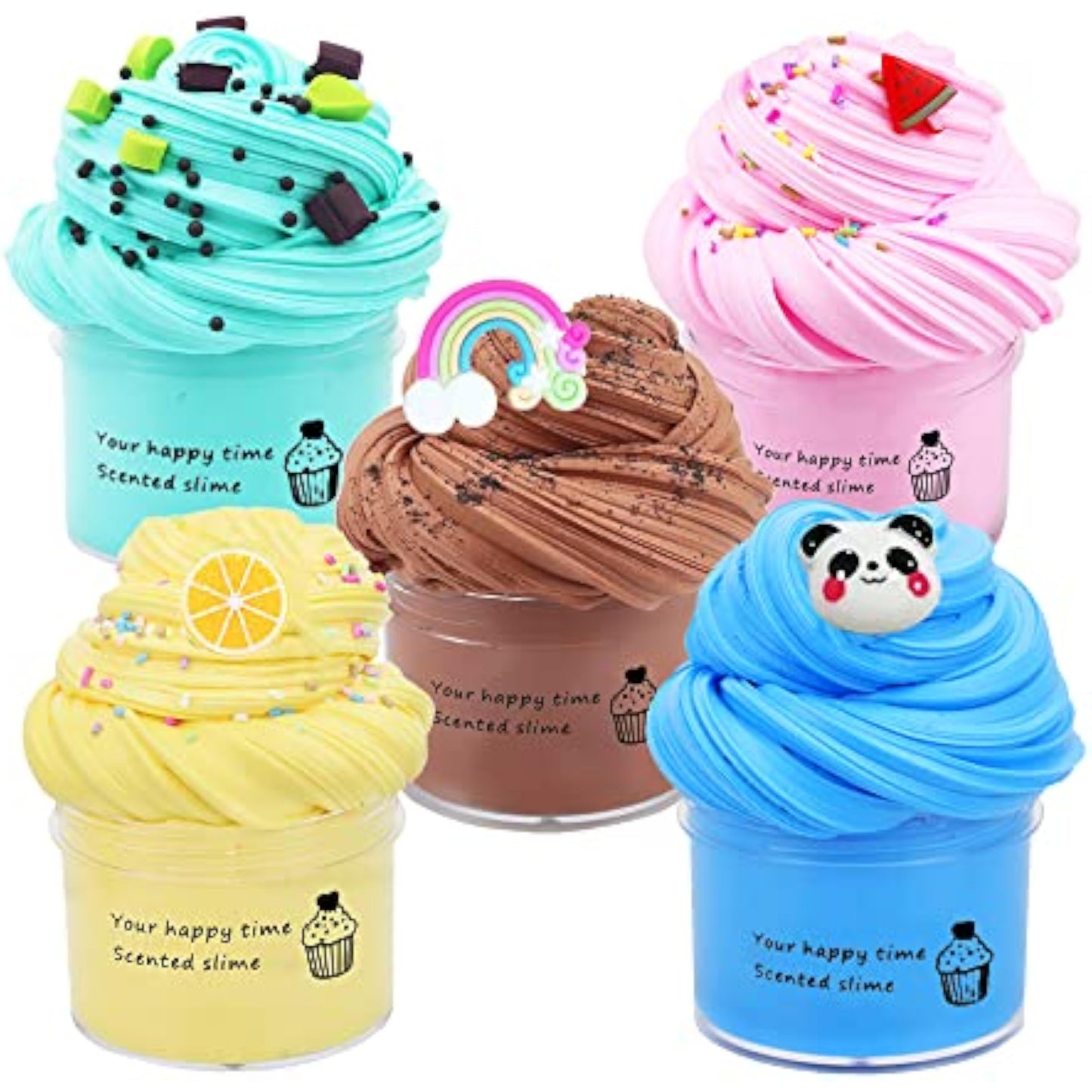 5 Pack Butter Slime Kit,Birthday Gifts for Kids,Party Favors for Girls and Boys,Non-Sticky,Super Soft Stress Relief Toy - New